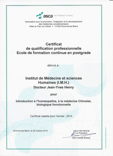 Certificat Qualification